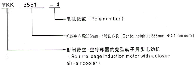 YKK系列(H355-1000)高压YE2-315S-4三相异步电机西安泰富西玛电机型号说明